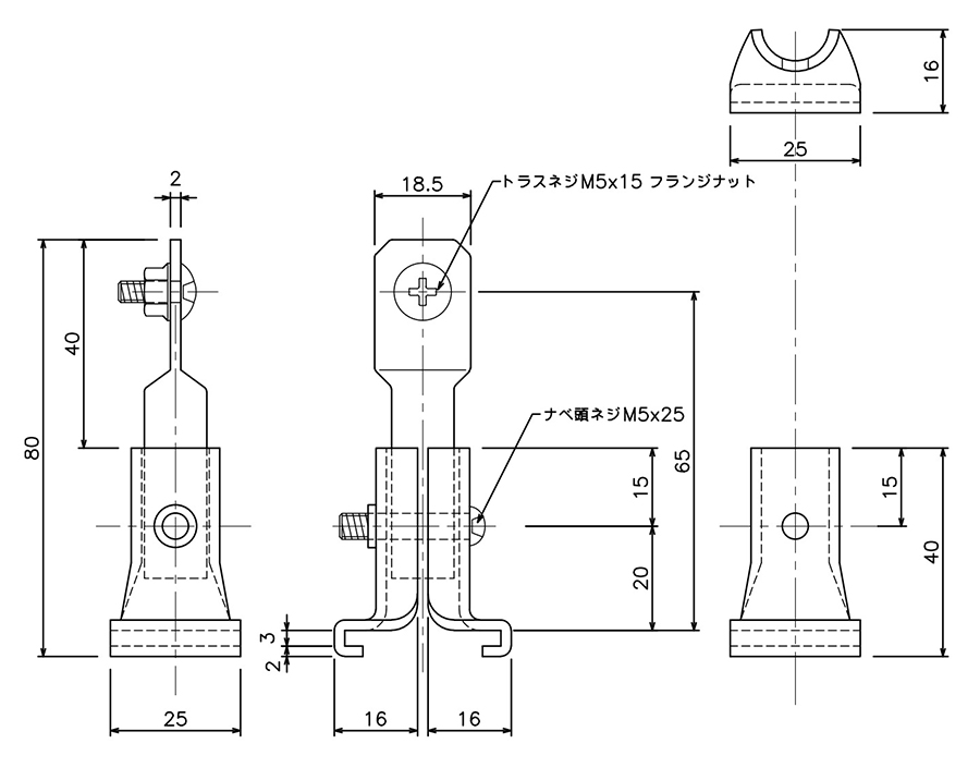 D30伸縮吊棒爪の図面