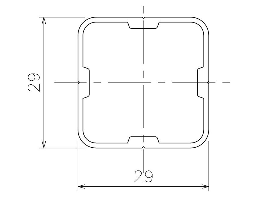 間仕切中間ポール 【押えバータイプ】の図面