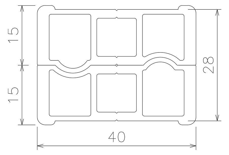 間仕切中間ポール【XGタイプ】の図面