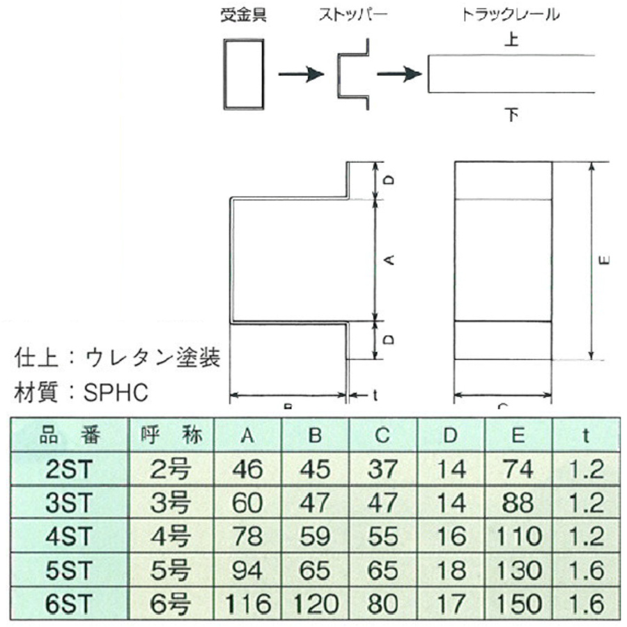 レール・ストッパーの図面