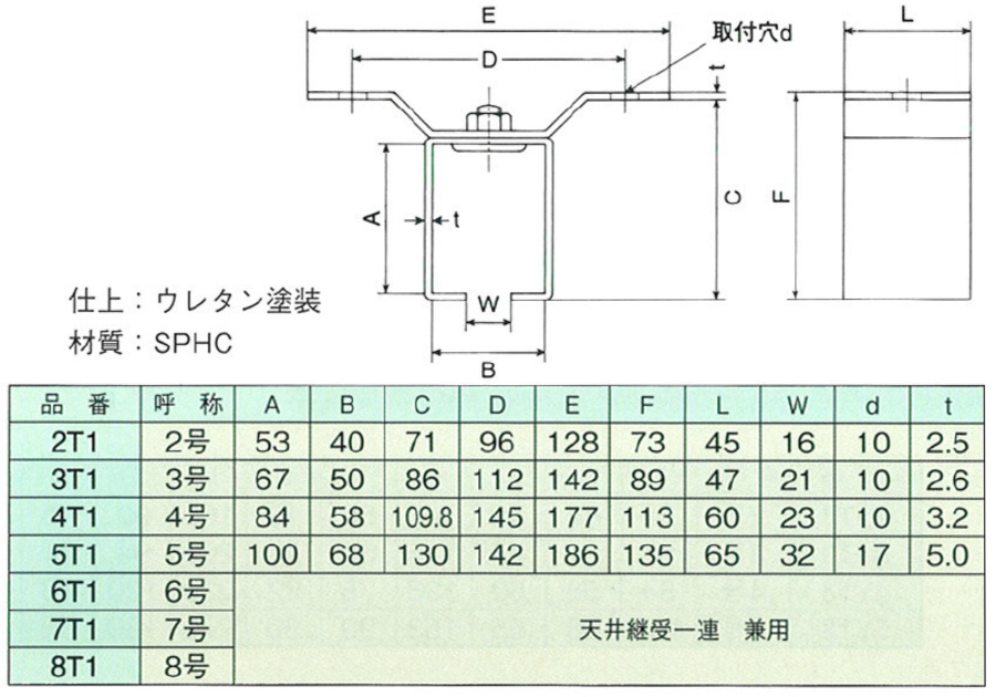 天井受一連の図面