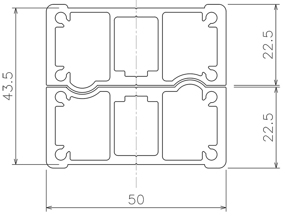 間仕切中間ポール【SGタイプ】の図面