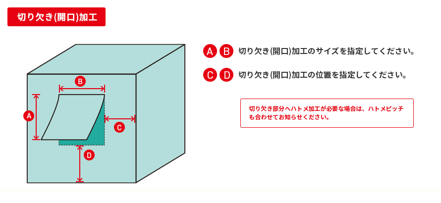 切り欠き・開口加工