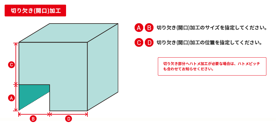 切り欠き・開口加工_角