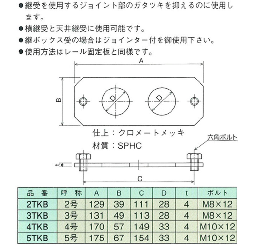 継受用レール固定版の図面