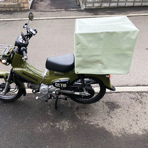 北海道札幌市の防水ビニールカバー(バイク荷台)の施工・製作事例