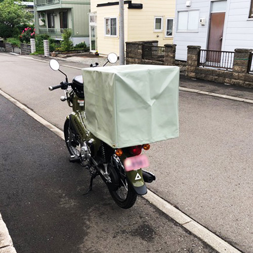 北海道札幌市の防水ビニールカバー(バイク荷台)の施工・製作事例