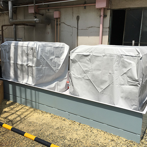 青森県八戸市の大型雨よけカバーの施工・製作事例