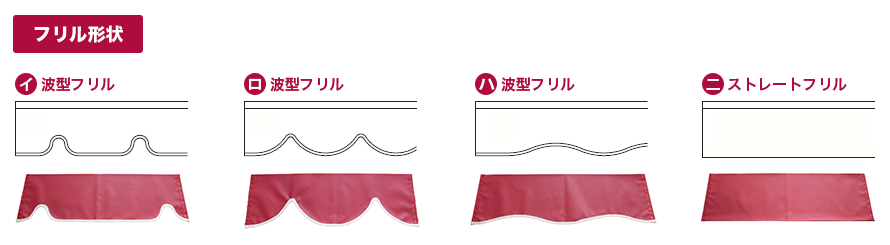 フリル(前垂れ)形状