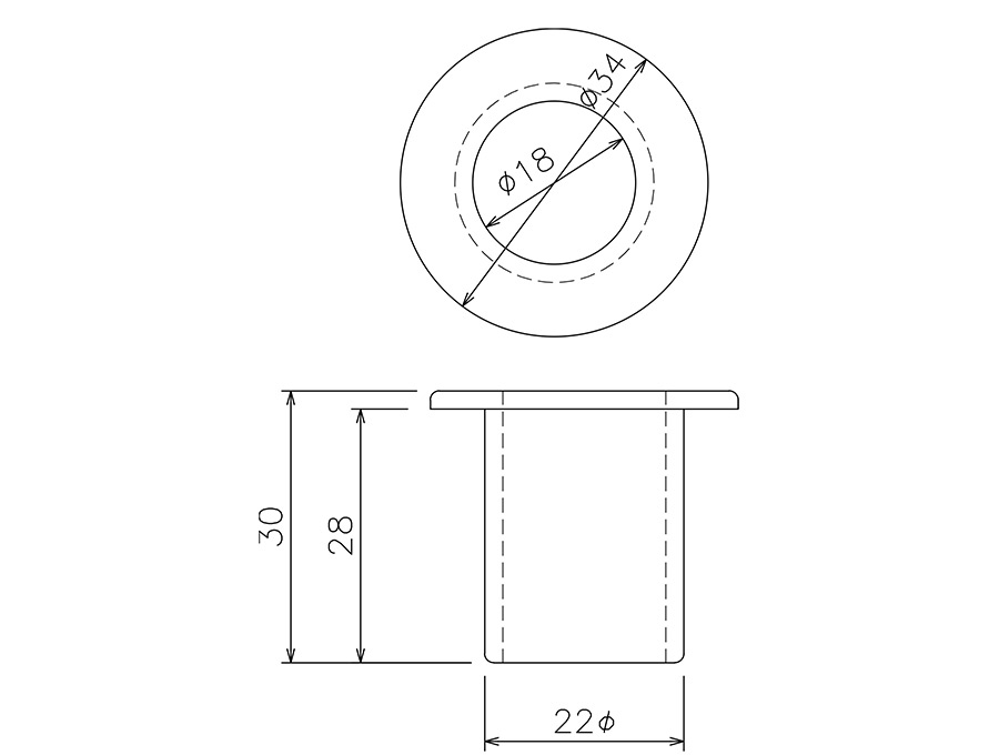 落し受座 16Φ用の図面