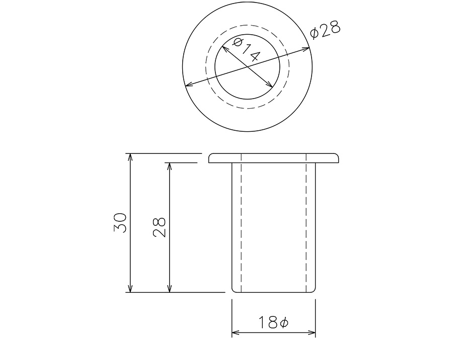 落し受座 12Φ用の図面