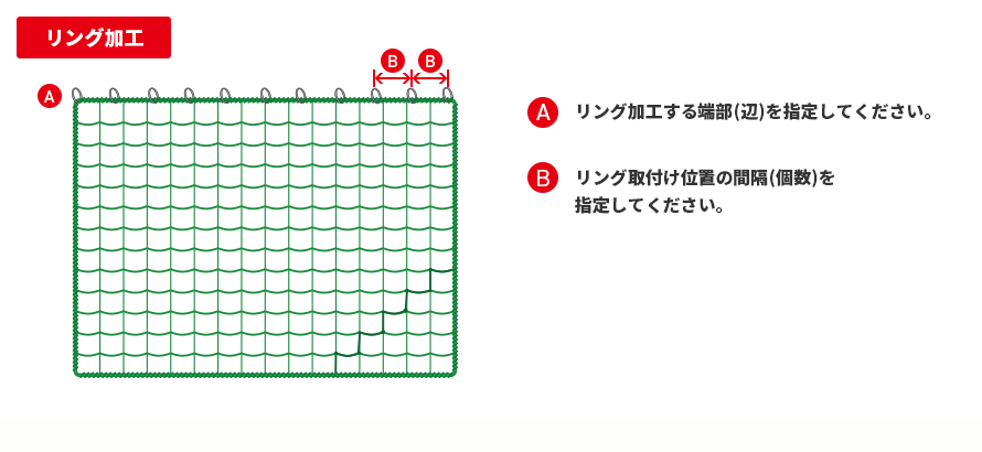 ネット(網)リング加工