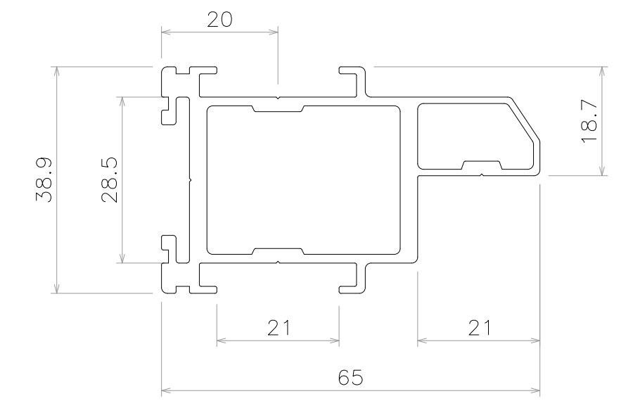間仕切サイドポール【XGタイプ】の図面