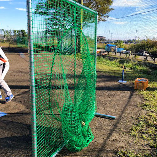 宮城県仙台市の捕球ネット(硬式野球練習用)の施工・製作事例