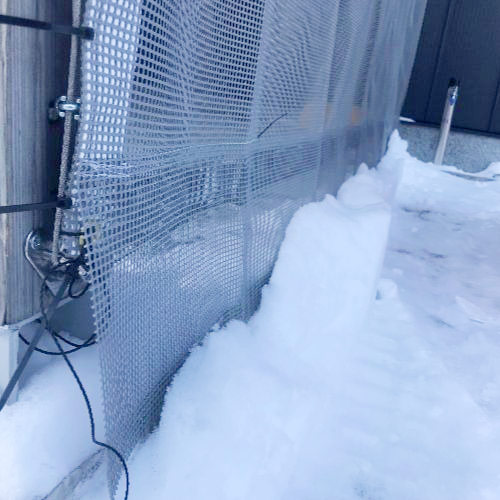 北海道札幌市の雪よけメッシュシート(カーポート)の施工・製作事例