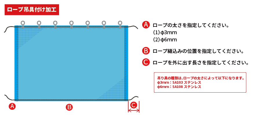ネット(農業用)のファスナー加工