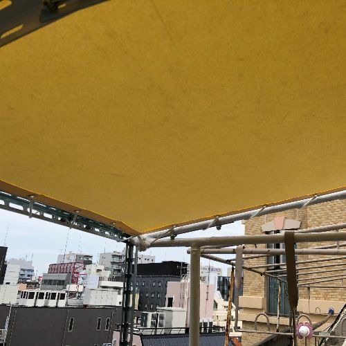 東京都品川区の防炎・防水テント(ベランダ)の施工・製作事例