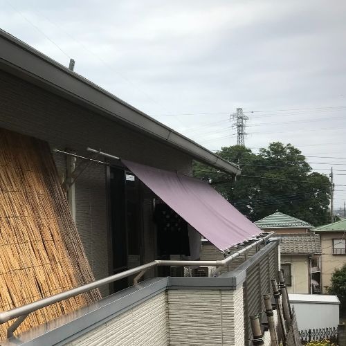 埼玉県鴻巣市の日よけシェード(ベランダ)の施工・製作事例