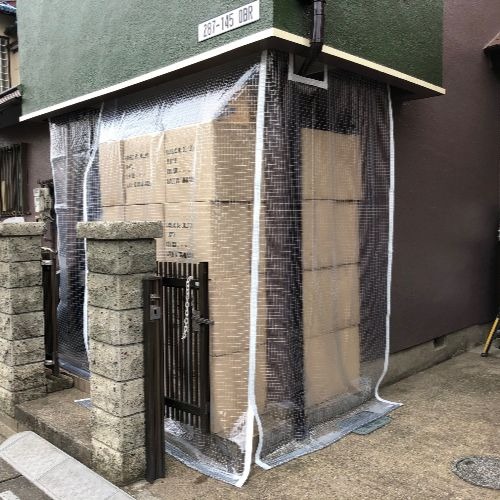 埼玉県北足立郡の糸入り透明ビニールカーテン (工房)の施工・製作事例