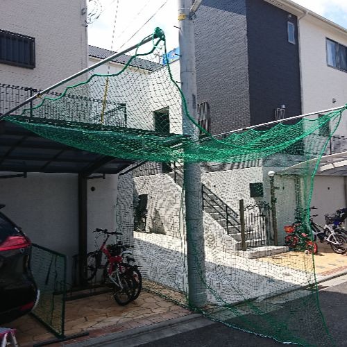 神奈川県横浜市の野球練習用防球ネット(個人宅)の施工・製作事例