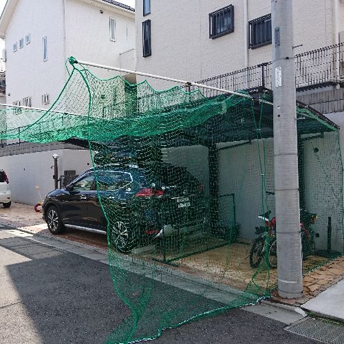 神奈川県横浜市の野球練習用防球ネット(個人宅)の施工・製作事例