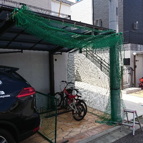 神奈川県横浜市の野球練習用防球ネット(個人宅)の施工・製作事例