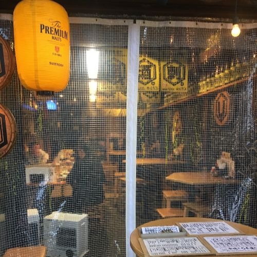 岐阜県岐阜市の防寒用糸入りビニールカーテン (居酒屋)の施工・製作事例