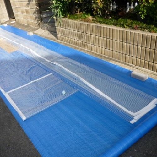 愛知県愛西市の耐候糸入り透明ビニールの施工・製作事例