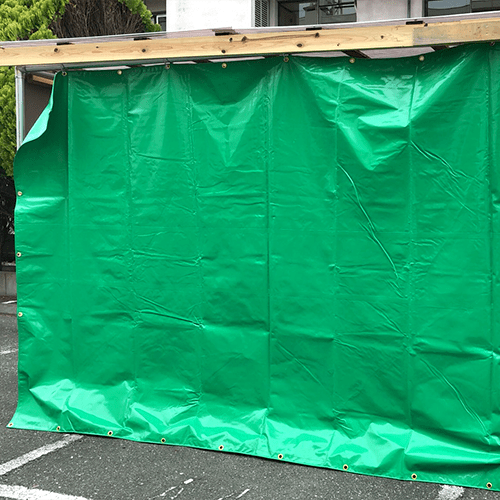 静岡県静岡市の日よけ・雨除けテントシート(物置)の施工・製作事例