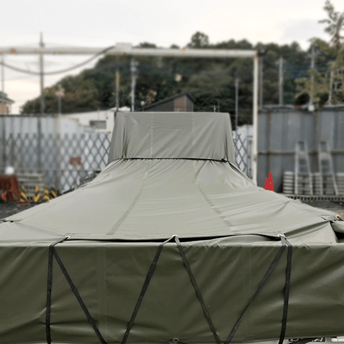 埼玉県川越市のエステル帆布製トラックシートの施工・製作事例