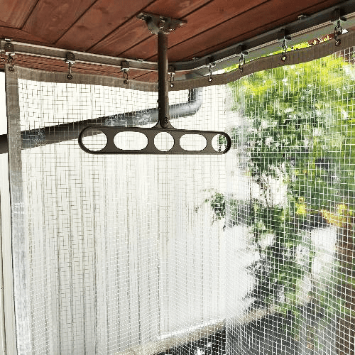 滋賀県彦根市の糸入り透明ビニールカーテン(縁側雨除け)の施工・製作事例