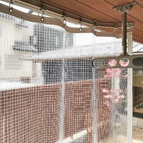 滋賀県彦根市の糸入り透明ビニールカーテン(縁側雨除け)の施工・製作事例