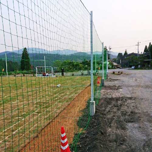 熊本県上益城郡の防球ネット(少年サッカー場)の施工・製作事例