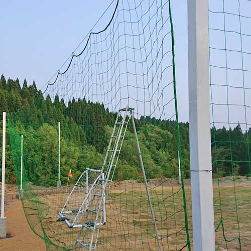 熊本県上益城郡の防球ネット(少年サッカー場)の施工・製作事例