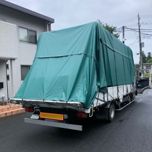 茨城県古河市の軽量エアスカイトラックシートの施工・製作事例