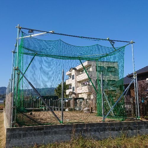 熊本県宇城市の4面体・バッティングネットの施工・製作事例