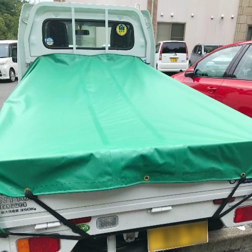 奈良県生駒市の軽トラ用・荷台シート(エステル帆布4号)の施工・製作事例