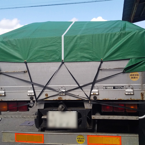 宮城県栗原市の大型トラックシート(エステル帆布6号)の施工・製作事例