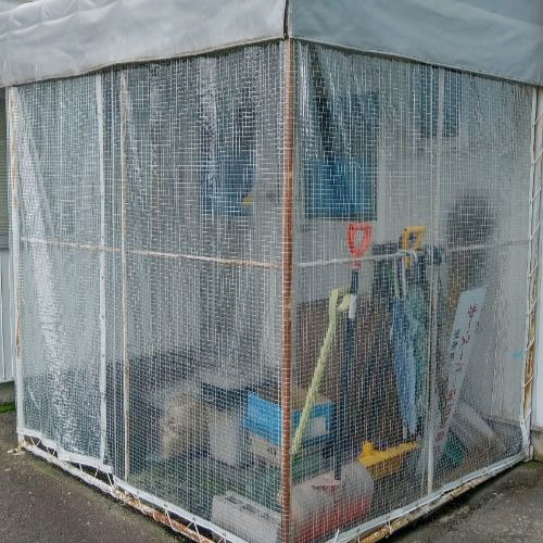 長野県長野市の物置用・雨除けビニールカーテンの施工・製作事例