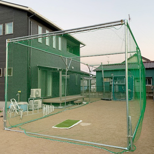 栃木県足柄市の庭用バッティングネットの施工・製作事例