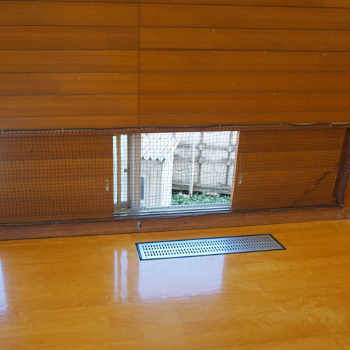 島根県松江市の体育館用・防球ネットの施工・製作事例