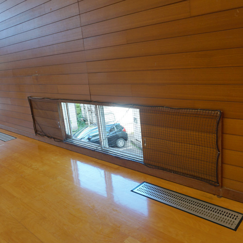 島根県松江市の体育館用・防球ネットの施工・製作事例
