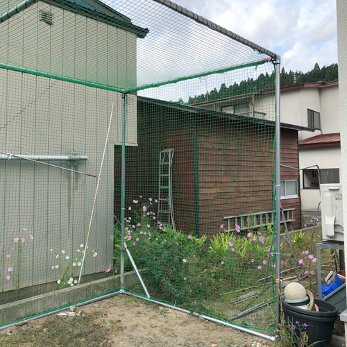 秋田県能代市の庭用・バッティングネットの施工・製作事例