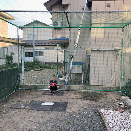 秋田県能代市の庭用・バッティングネットの施工・製作事例
