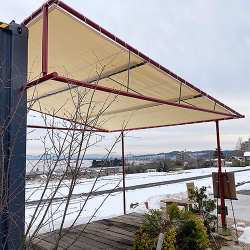滋賀県大津市の雨よけ・日よけテント(バリアス)の施工・製作事例
