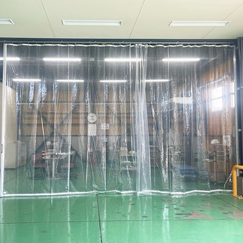 愛知県日進市の工場用糸入りビニールカーテンの施工・製作事例