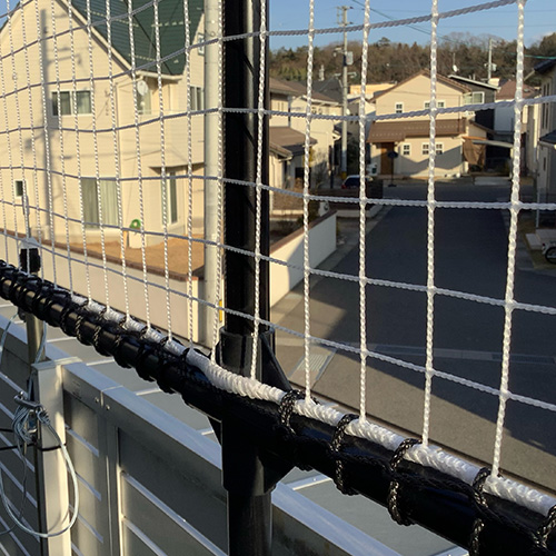 広島県東広島市の落下防止・防球ネットの施工・製作事例