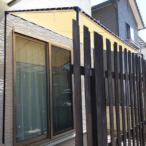 香川県高松市の日よけ雨よけテント(ハリケーン)の施工・製作事例