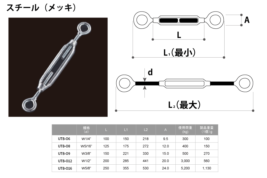 ターンバックルオーフ(メッキ)