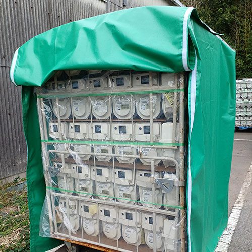愛知県岡崎市の屋外対応カゴ車カバーの施工・製作事例